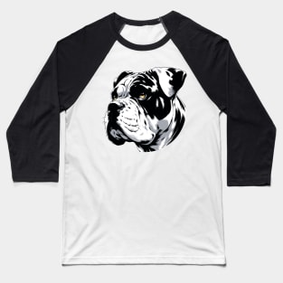 Stunning and Cool American Bulldog Monochrome and Gold Portrait for Father's Day Baseball T-Shirt